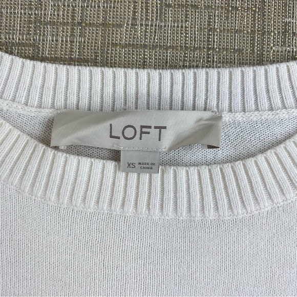 Loft Off-white Summer Novelty Print Gelato Spellout Lightweight Sweater Sz‎ XS - Picture 7 of 14